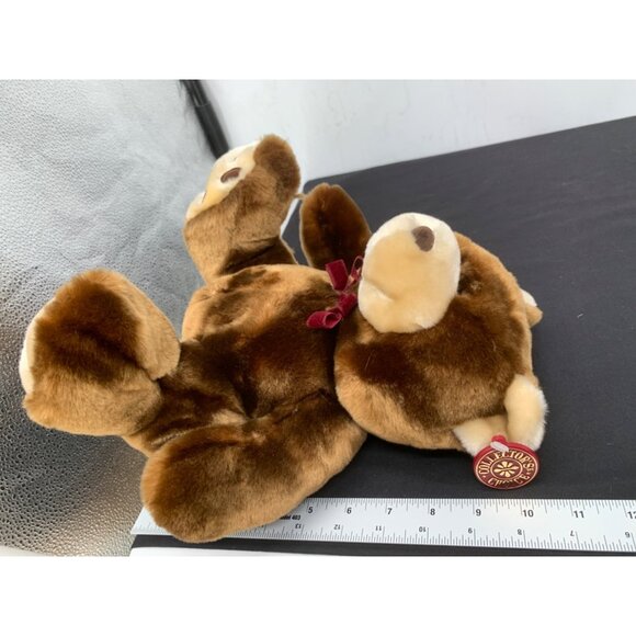 Dan Dee Collectors Choice Teddy Bear 10" Plush Brown Maroon Velvet Bow Stuffed A - Picture 8 of 8